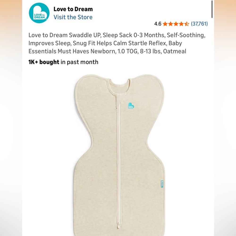 Love to Dream Oatmeal Baby Swaddle